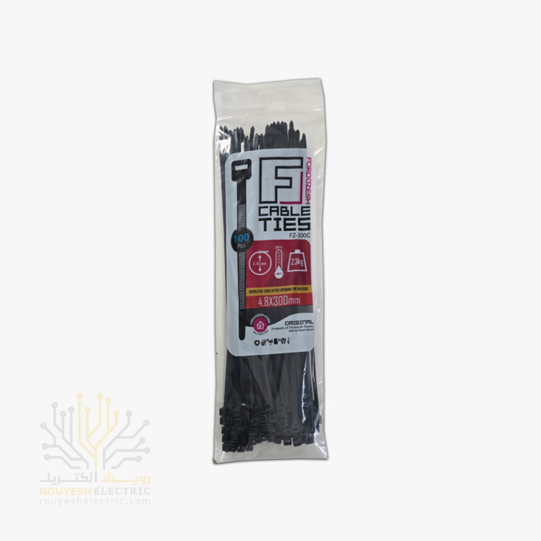 بست کمربندی 30 سانت برند فروزش ضخامت 4/8 مشکی