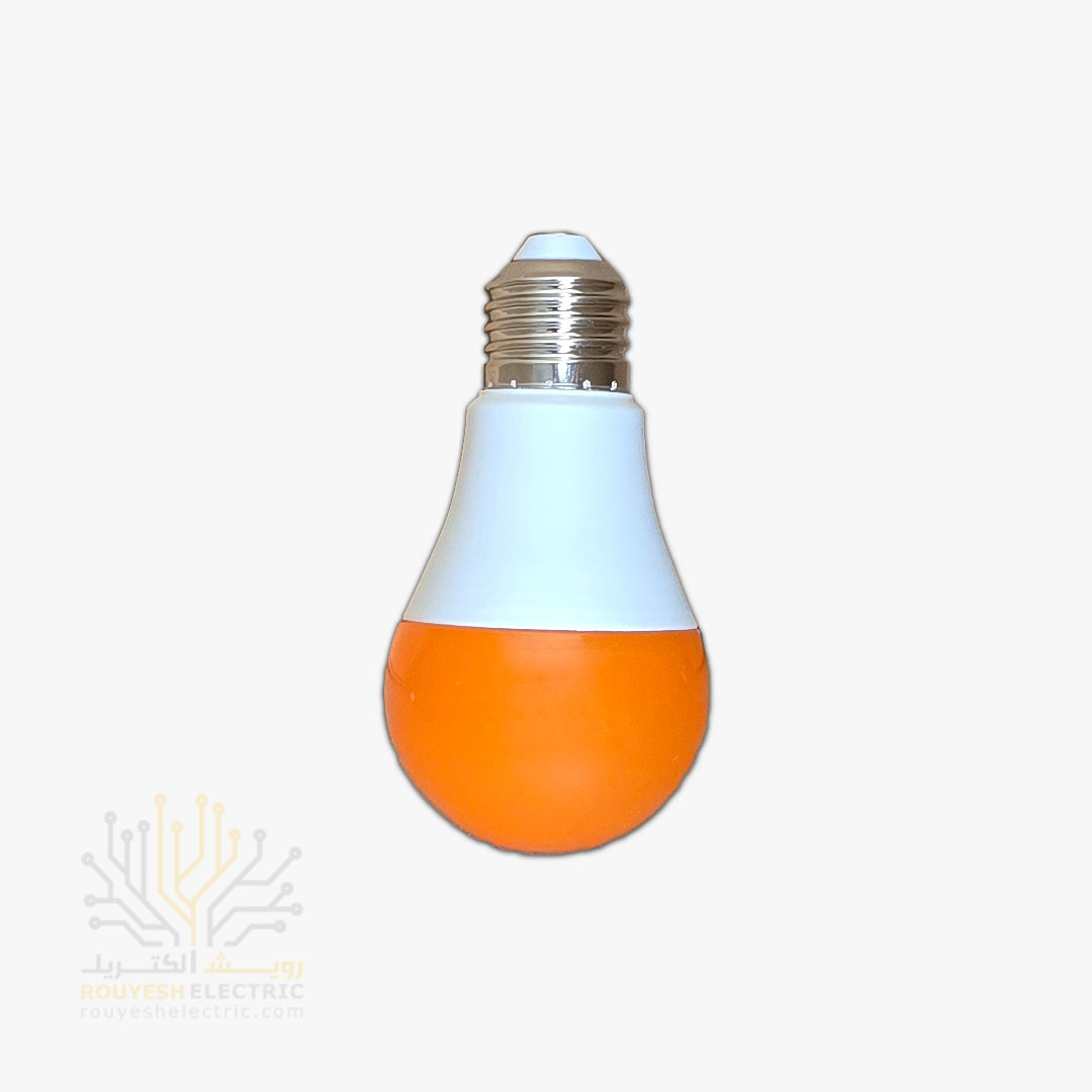 لامپ ال ای دی 9 وات حبابی برند بروکس رنگ نارنجی