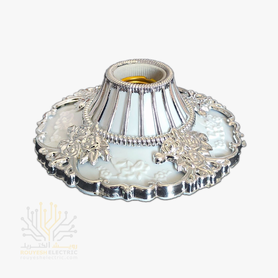 سرپیچ سقفی برند نورفرد مدل روژان رنگ سفید نقره ای