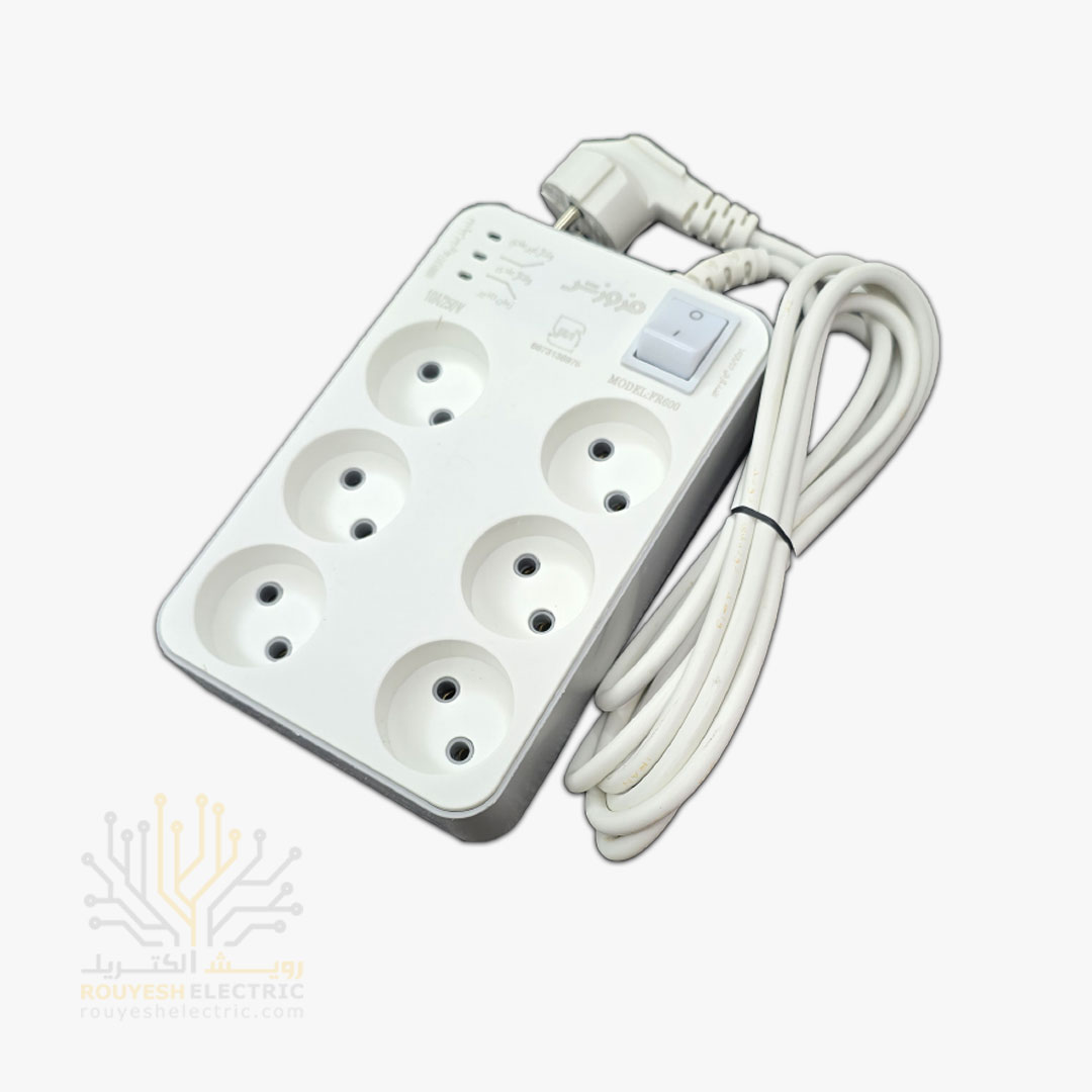 محافظ برق کامپیوتر برند فروزش مدل FR600 کلید دار 6 خانه 2/8 متری