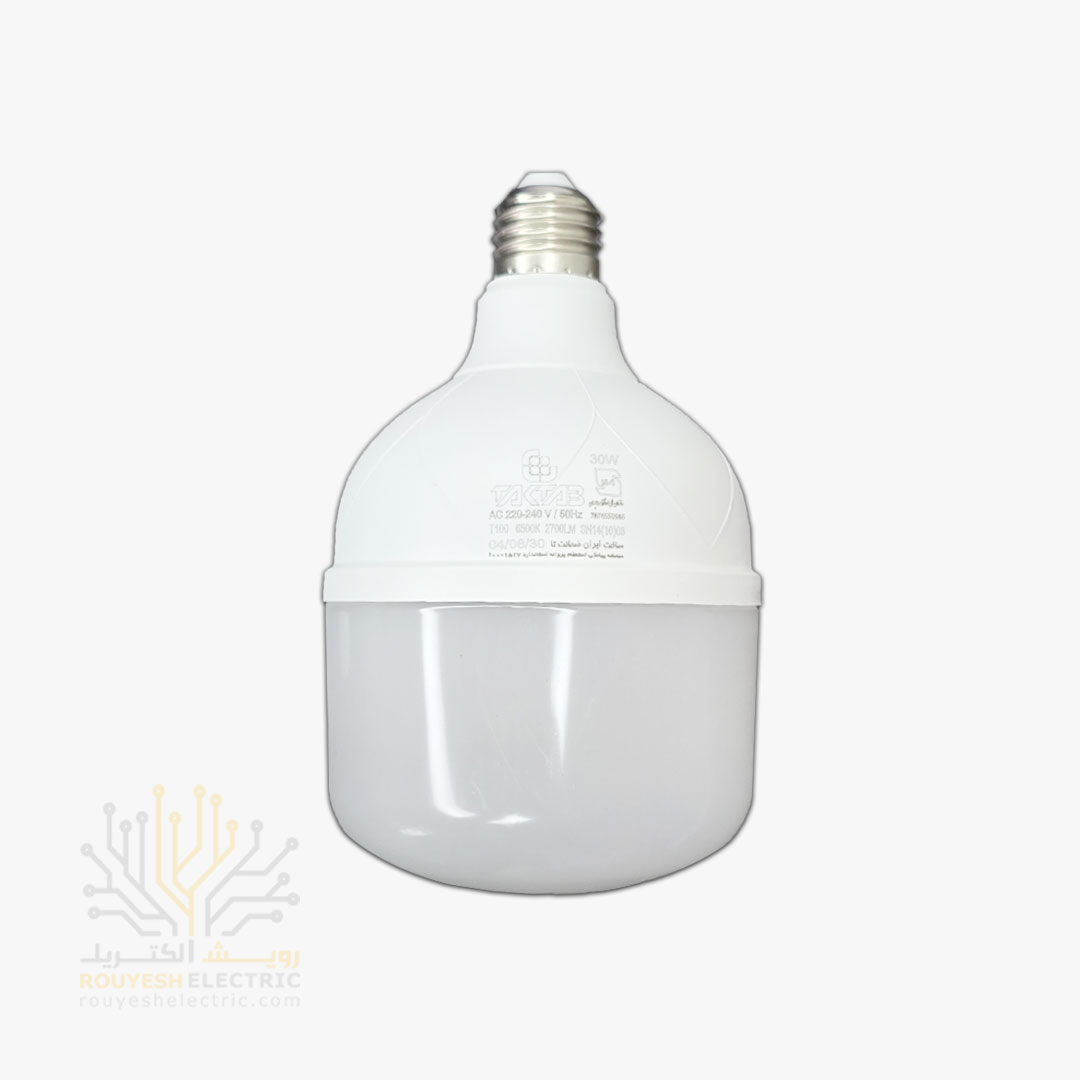 لامپ ال ای دی 30 وات استوانه برند تک تاب آفتابی