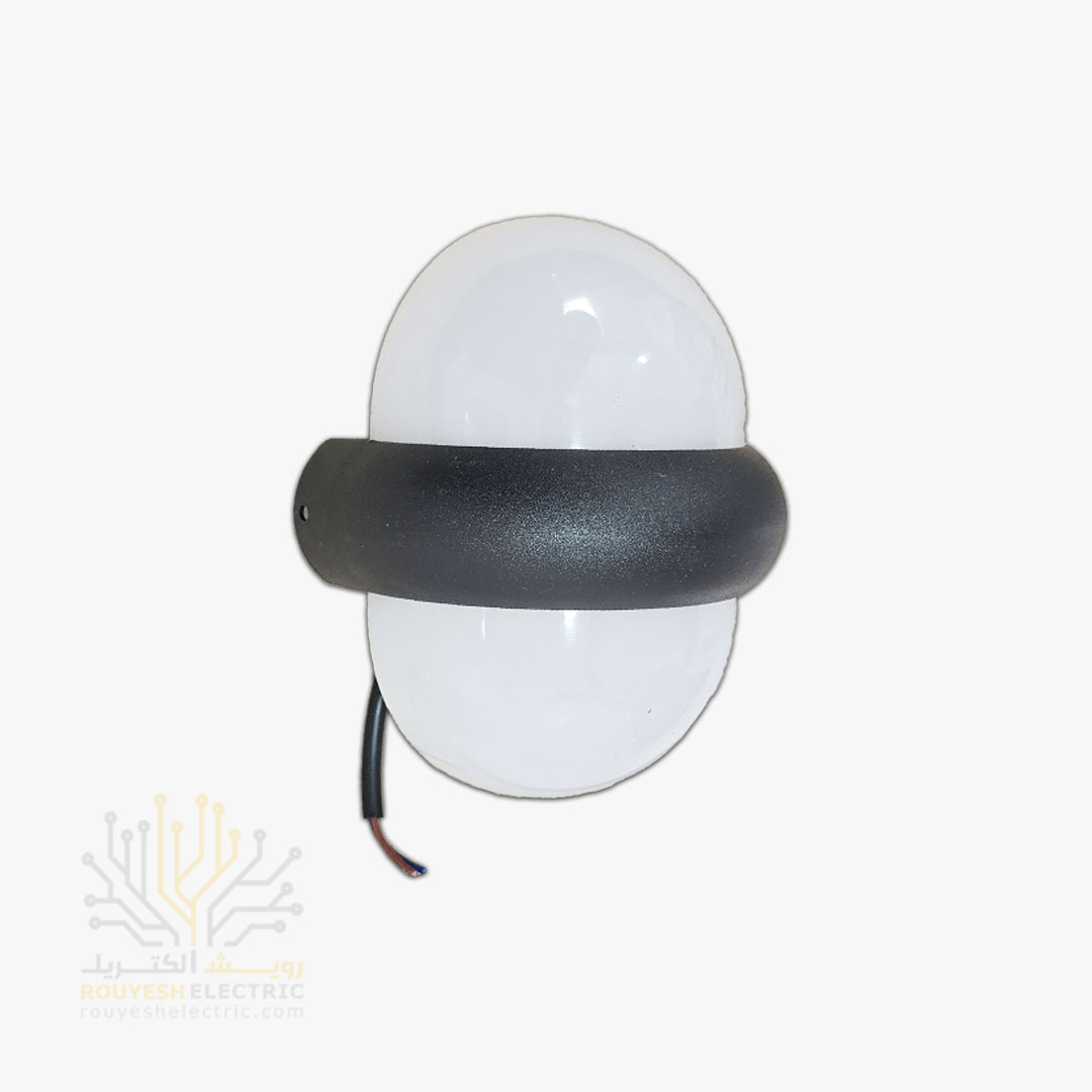 چراغ دیواری دکوراتیو 12 وات برند ایران مهر کد ایران 75 بدنه مشکی نور آفتابی