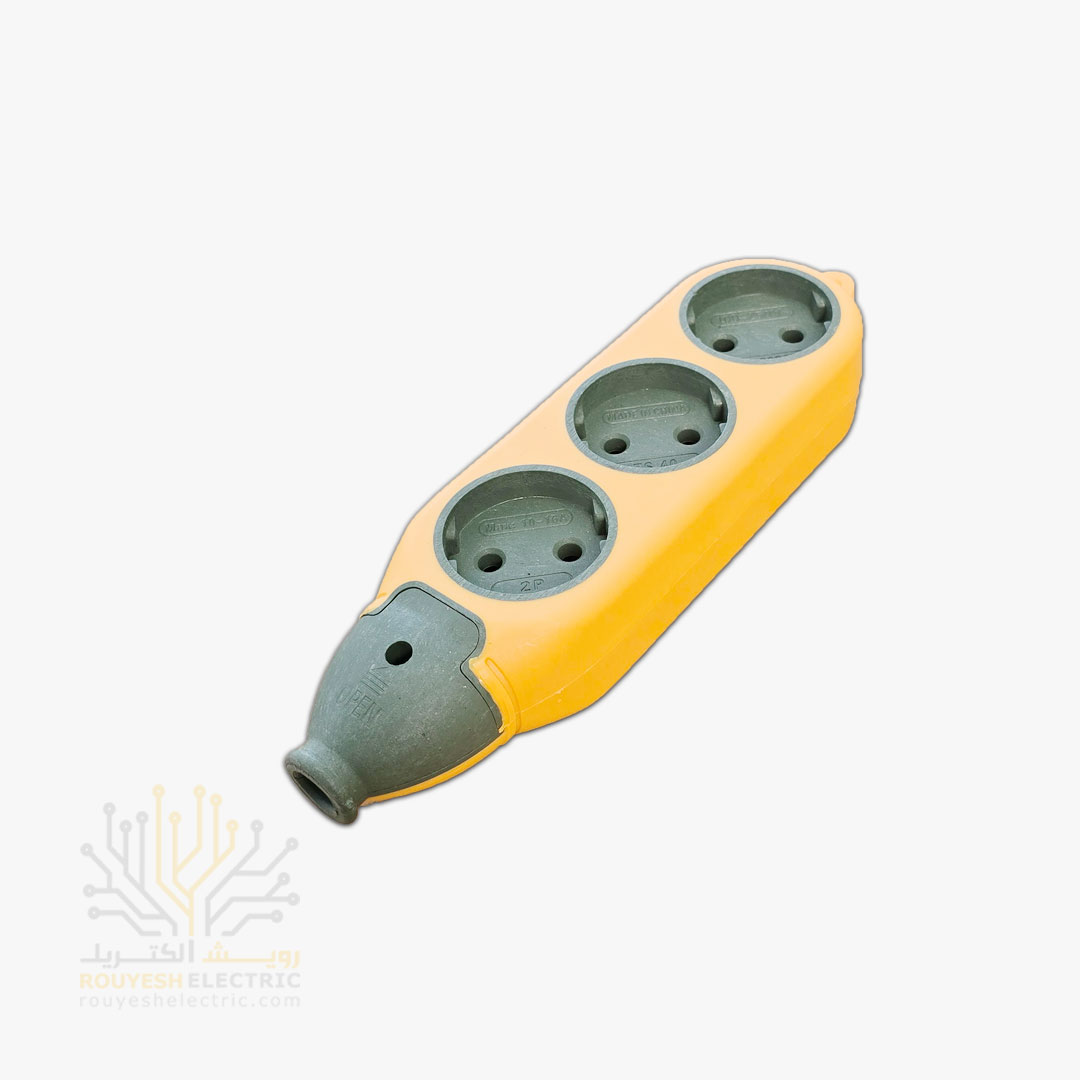 شش راهی برق سیار صنعتی 2 طرفه نشکن خارجی بدون کابل