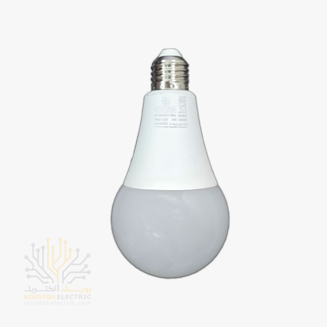 لامپ ال ای دی 20 وات حبابی برند تک تاب مهتابی