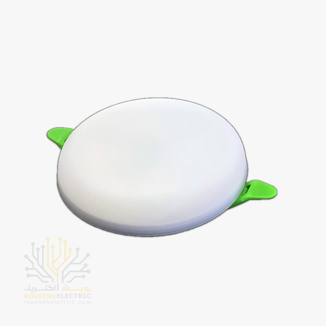 پنل سقفی توکار 10 وات برند تک تاب مدل فول لایت فنر متغیر دایره استاندارد آفتابی