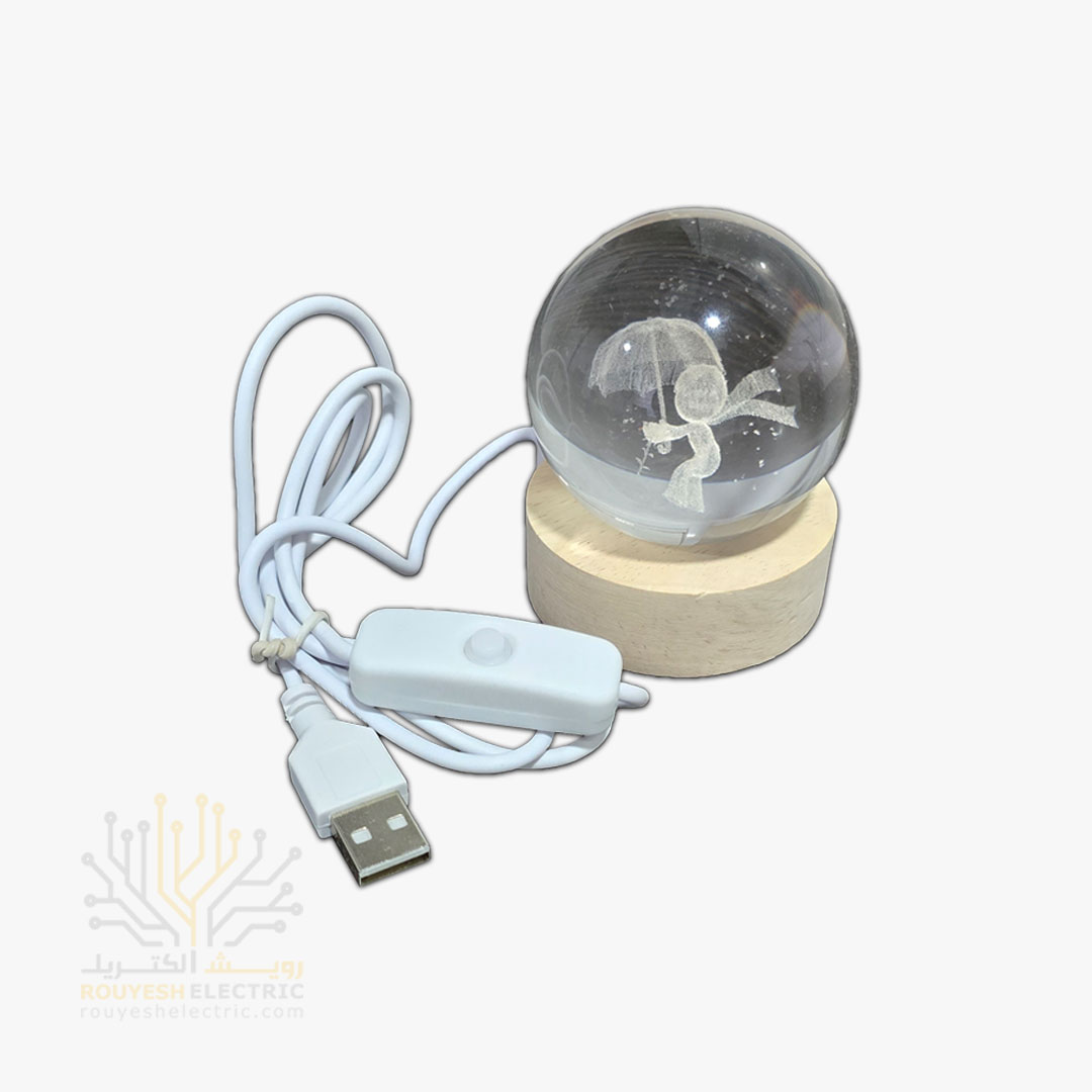 گوی فانتزی رومیزی USB دار سایز 6 آفتابی