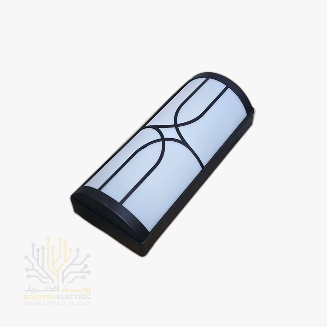 چراغ دیواری دکوراتیو 20 وات برند ایران مهر کد ایران 9.2 بدنه مشکی نور مهتابی 6 ماه گارانتی